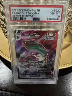 2022 POKEMON SWORD & SHIELD SILVER TEMPEST #TG20 FULL ART/RAYQUAZA VMAX PSA 10 - Image 4