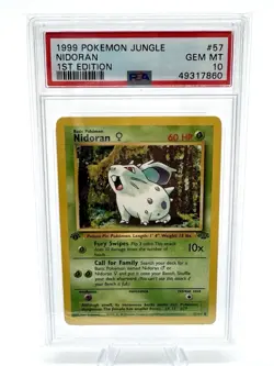 PSA 10 Pokemon TCG 1999 Pokemon Jungle #57 Nidoran 1st Edition GEM MT - Image 1