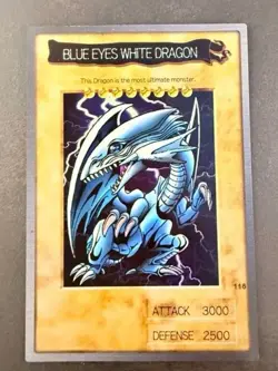 Blue Eyes White Dragon Japanese Ver. Bandai Yugioh 1998 Japanese MP/HP - Image 1