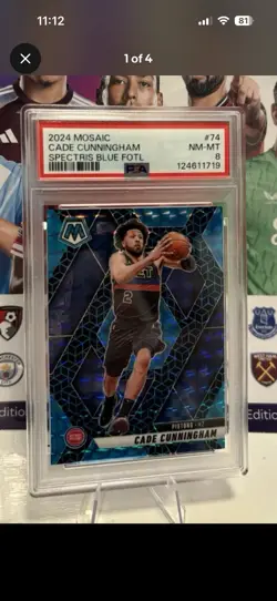 CADE CUNNINGHAM SPECTRIS BLUE FOTL 1/25 PSA 8 PISTONS 2024 MOSAIC BASKETBALL #74 - Image 1