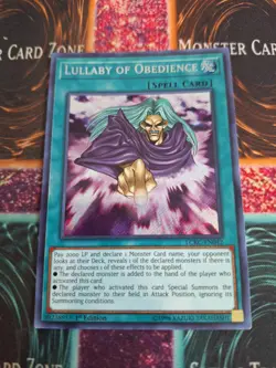 Yugioh Lullaby of Obedience LCKC-EN042 Secret Rare 1st Edition Near Mint - Image 1
