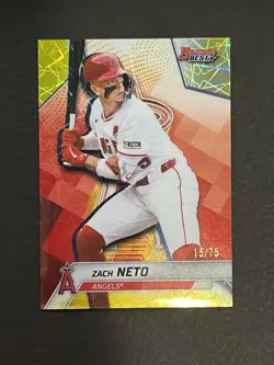 2025 Bowmans Best #47 Zach Neto Yellow Lazer Refractor /75 Los Angeles Angels - Image 1