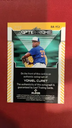 2025 Leaf Optichrome Yoniel Curet Silver Shimmer SP Auto RC /10 Phillies - Image 2