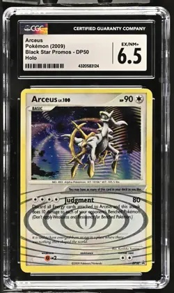 CGC Graded 6.5 EX/NM+ Arceus DP50 Holo Black star Promo Pokemon Card - Image 1