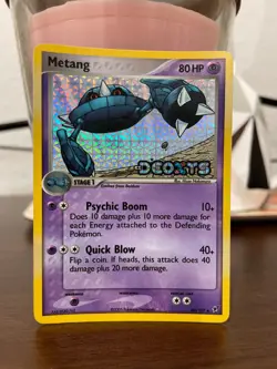 Pokemon TCG Metang 40/107 EX Deoxys Stamped Reverse Holo Card Nintendo English - Image 1