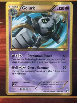 Pokemon TCG Golurk Boundaries Crossed Holo Card 150/149 Secret Rare - Image 2