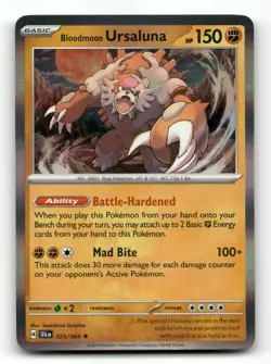 Bloodmoon Ursaluna 025/064 - Shrouded Fable Holo - Pokemon Card NM/M - Image 1