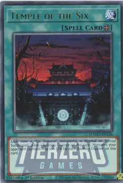 Yugioh Temple of the Six MAGO-EN146 Rare 1st Edition NM/LP - Image 1
