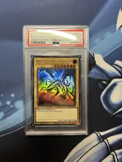 YuGiOh 2022 GFP2-EN176 Red-Eyes Black Dragon Ghost Rare 1st Edition PSA 8 Ghost - Image 1