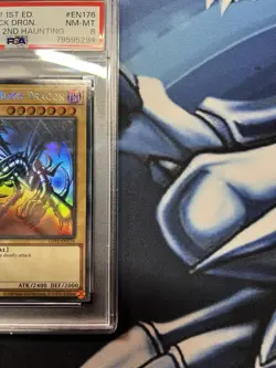 YuGiOh 2022 GFP2-EN176 Red-Eyes Black Dragon Ghost Rare 1st Edition PSA 8 Ghost - Image 2