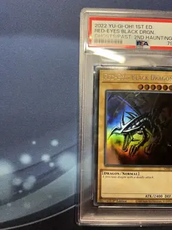YuGiOh 2022 GFP2-EN176 Red-Eyes Black Dragon Ghost Rare 1st Edition PSA 8 Ghost - Image 3