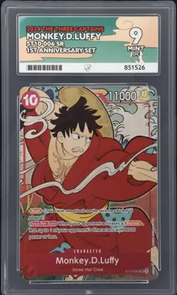 Monkey D. Luffy Ace 9 OC (Rare) One Piece English 1st Anniversary Set ST10-006 - Image 1