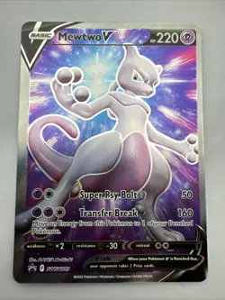Pokemon TCG Mewtwo V SWSH229 Black Star Promo Card Near Mint Condition English - Image 1
