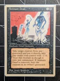 ANIMATE DEAD Enchantment MTG Magic the Gathering 1997 White Border Trading Card - Image 1