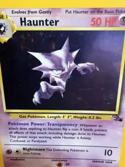 Haunter 6/62 Fossil Holo MP WOTC 1999 Pokemon Card Vintage - Image 2
