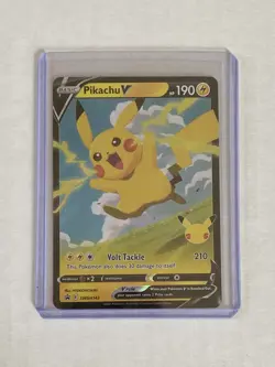 Pikachu V - SWSH143 - Pokemon Sword & Shield Promo Ultra Rare Holo Card NM - Image 1