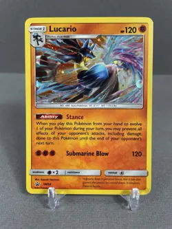 HD SWIRL Mew Tail - Lucario SM54 SM Black Star Promo Cosmos Holo Pokemon #3 - Image 1