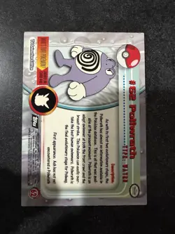 1999 Topps Pokemon TV Animatio POLIWRATH #62 Texture Holo Silver Foil Black Logo - Image 2