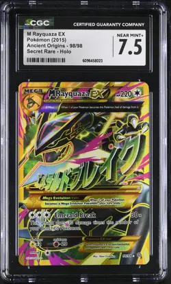 2015 Pokemon Ancient Origins M Rayquaza EX Holo Secret Rare CGC 7.5 #98 - Image 1