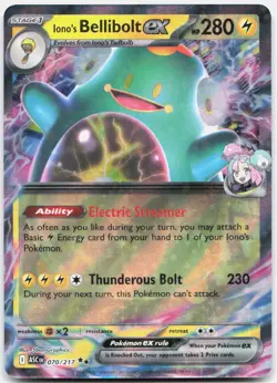 Iono's Bellibolt ex 070/217 Double Rare ME: Ascended Heroes Pokemon NM - Image 1