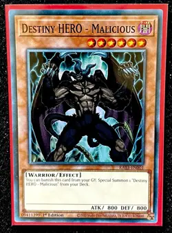 Destiny HERO - Malicious Super Rare 1st Edition Mint Yu-Gi-Oh Card [RA03-EN001] - Image 1