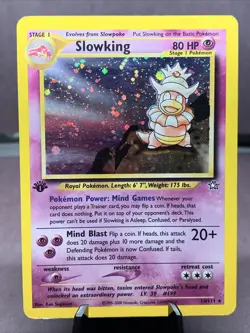 Pokemon TCG 1st Edition Slowking 14/111 Neo Genesis Holo Rare WOTC VTG Swirl - Image 1