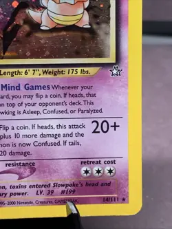 Pokemon TCG 1st Edition Slowking 14/111 Neo Genesis Holo Rare WOTC VTG Swirl - Image 4