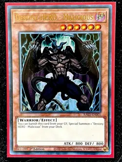Destiny HERO - Malicious Ultra Rare 1st Edition Mint Yu-Gi-Oh Card [RA03-EN001] - Image 1