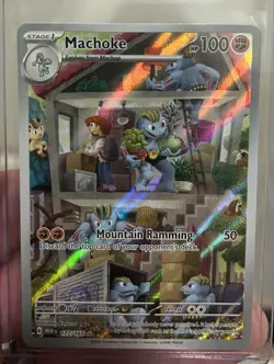 Pokemon Machoke 177/165 Scarlet & Violet 151 Illustration Rare Full Art Holo - Image 1