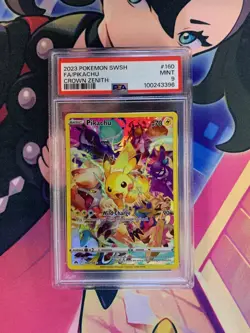 2023 POKEMON SWORD & SHIELD CROWN ZENITH #160 ALT FULL ART FA PIKACHU PSA 9 - Image 2