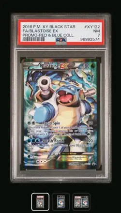 2016 Pokemon XY Black Star Promo Red&Blue Coll Full Art/BlastoiseEX PSA 7 #XY122 - Image 1
