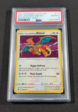 Pokemon Holo Special Delivery Bidoof SWSH177 PSA 10 GEM MINT Charizard Promo - Image 1