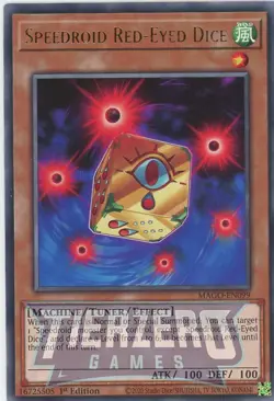 Yugioh Speedroid Red-Eyed Dice MAGO-EN099 Rare 1st Edition NM/LP - Image 1