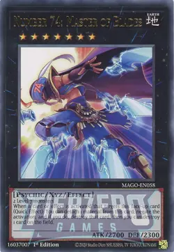 Yugioh Number 74: Master of Blades MAGO-EN058 Rare 1st Edition NM/LP - Image 1