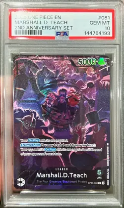 2025 One Piece English Marshall D Teach 2nd Anniversary Set OP09-081 PSA 10 Gem - Image 1