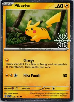 Pikachu 025/165 Holo Common Miscellaneous Cards & Products Pokemon LP - Image 1