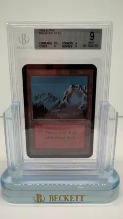 1993 Magic: The Gathering - Limited Edition Alpha MOUNTAIN V2 BGS 9 MINT - MTG - Image 1