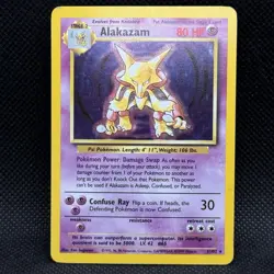 Pokemon TCG Alakazam Base Set 1/102 Holo 1999-2000 Wizards Unlimited LP - Image 1