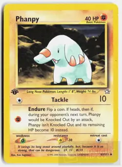 POKEMON PHANPY 43 NEO GENESIS 1ST EDITION HP - Image 1