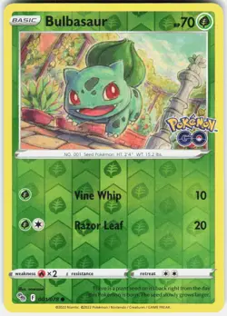 Bulbasaur Common Pokemon GO 001/078 NM Reverse Holofoil - Image 1