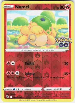 Numel Common Pokemon GO 013/078 NM Reverse Holo - Image 1
