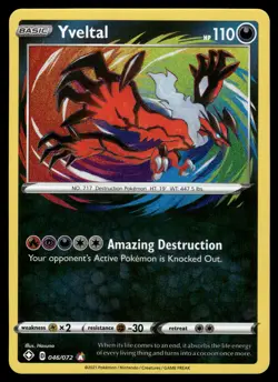 Yveltal Amazing Rare 046/072 Shining Fates Pokemon - Image 1