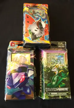 Pokemon Black & White Green Tornado Solar Strike Mind Wipe Theme Decks Lot of 3 - Image 1