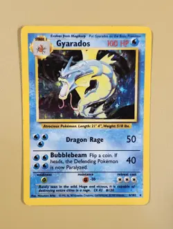 1999 Pokemon Base Set Gyarados Holo - see video of Holo & Card - Image 1
