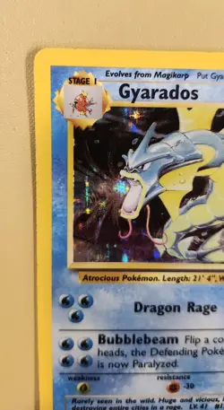 1999 Pokemon Base Set Gyarados Holo - see video of Holo & Card - Image 3