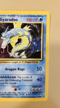 1999 Pokemon Base Set Gyarados Holo - see video of Holo & Card - Image 4