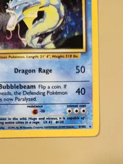 1999 Pokemon Base Set Gyarados Holo - see video of Holo & Card - Image 5
