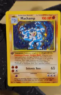 1999 Pokemon Base Set 1st Edition Machamp Holo - see video of Holo & Card - Image 2