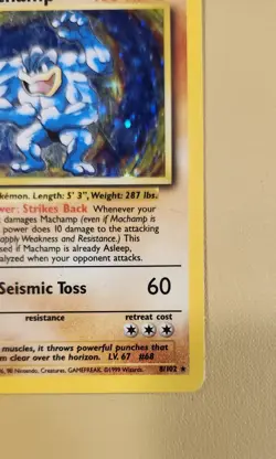 1999 Pokemon Base Set 1st Edition Machamp Holo - see video of Holo & Card - Image 5