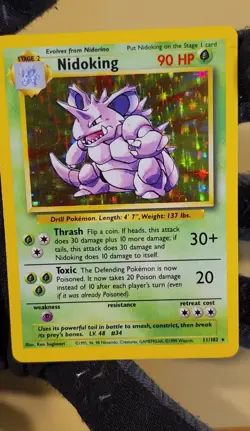 1999 Pokemon Base Set Nidoking Holo - see video of Holo & Card - Image 2